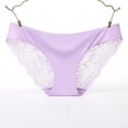 thumbnail image 2 of Gibobby Calzoncillos Talle Bajo Dama Braguitas cintura sin costuras con encaje calado para mujer （Morado， M), 2 of 4
