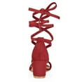 thumbnail image 3 of Unique Bargains Women's Open Toe Lace Up Mid Chunky Heeled Sandals, 3 of 7