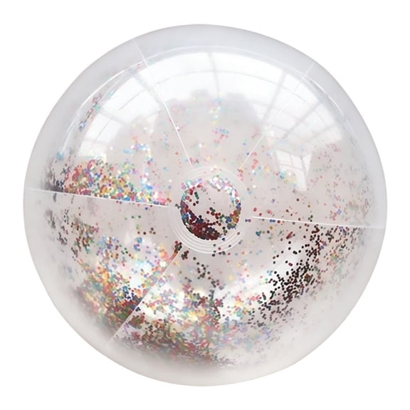 Beach Ball, Inflatable Glitter Swimming Pool Balls Clear Sequins Glitter Summer Swimming Pool Balls for Beach Party Favor