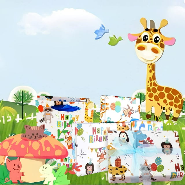 Bearachild 6 unids/set de papel de regalo impermeable y a prueba de polvo para envolver regalos protectores y prácticos Kits de decoración para fiestas PZ003-6