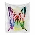 thumbnail image 1 of Swallowtail Butterfly Soft Flannel Fleece Throw Blanket, Butterfly with Rainbow Colors Fantasy Animal Dreamy Display, Cozy Plush for Indoor and Outdoor Use, 50" x 60", Multicolor, by Ambesonne, 1 of 6