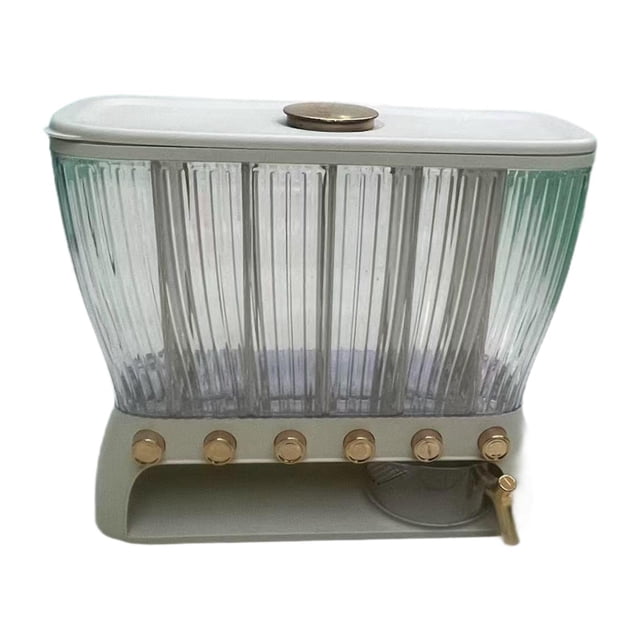 6 Grid Rice Container Grano Dipense de alimentos secos Clear Fácil de usar Contenedor de almacenamiento de alimentos de organización de cocina para