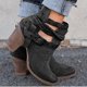 thumbnail image 3 of Botas de tacón alto para mujer, zapatos de tobillo con correa de hebilla, botas de tacón grueso informales para invierno y otoño, 3 of 4