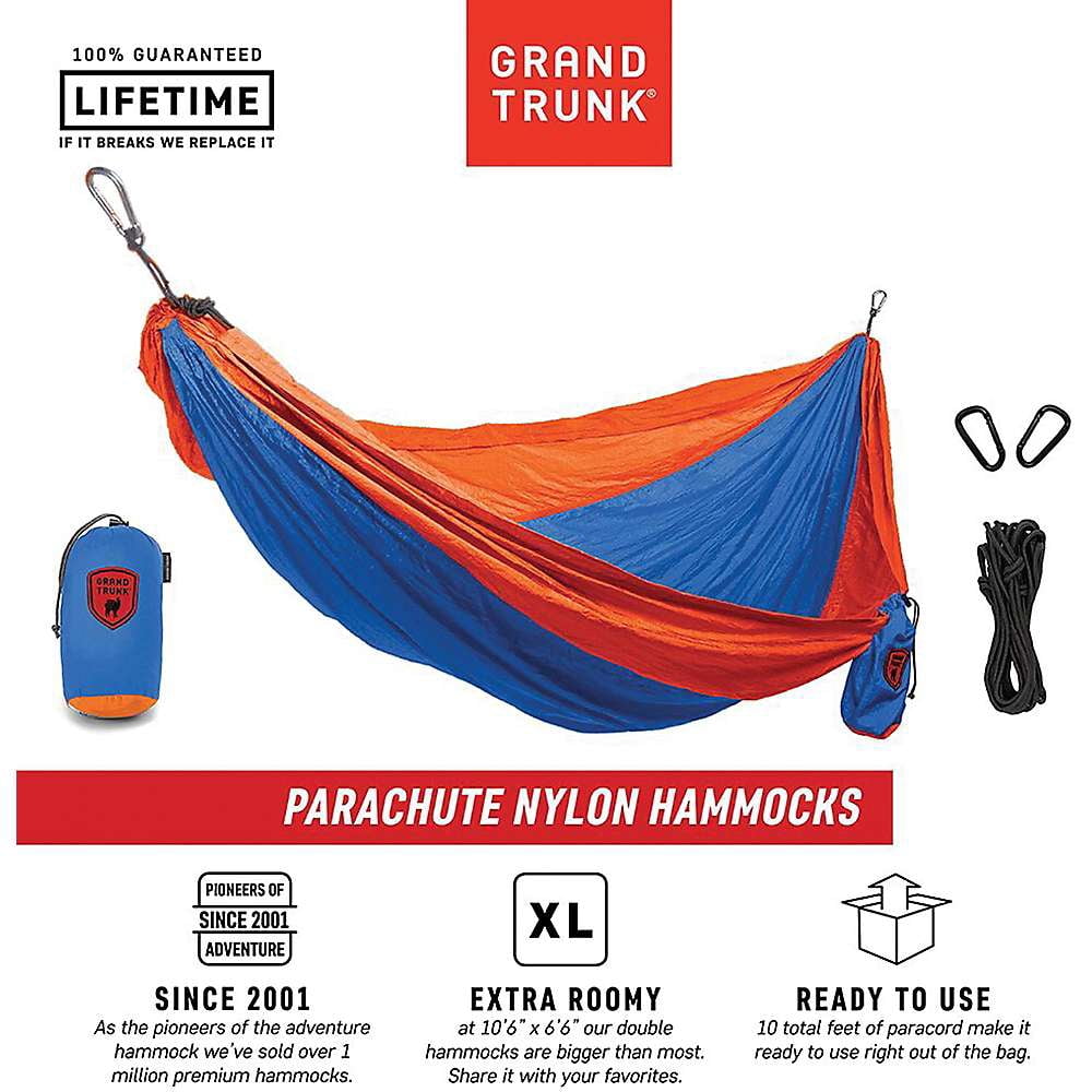DH-27 Double Parachute Hammock, Nylon, Orange/Blue - Quantity 1