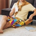 thumbnail image 5 of Naloa Colorful Giraffes with Drinks Men's Short Pajama Pants, Pj Shorts, Lounge Comfort Shorts-Medium, 5 of 6