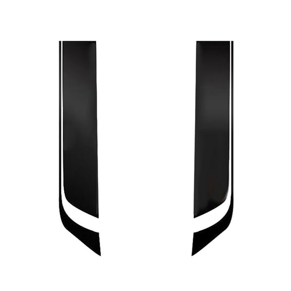 Taosunzt 2Pcs Car Racing Sporty Stripes Hood Decals Waterproof Stickers DIY Decoration Black