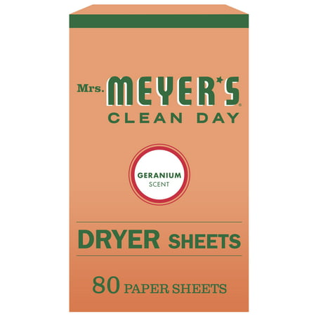 Mrs. Meyer's Clean Day Dryer Sheets, Geranium, 80 (Best Natural Dryer Sheets)