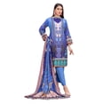 thumbnail image 1 of Pakistani Linen Salwar Kameez Indian Dresses for Women Ready to Wear 3 Pieces (X-Large, Royal Blue), 1 of 1