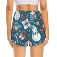thumbnail image 4 of Haiem Christmas Snowman Gift Women's 2 in 1 Running Shorts - Lightweight Athletic Workout Gym Yoga Breathable Sports Shorts Liner with Phone Pockets-Large, 4 of 9