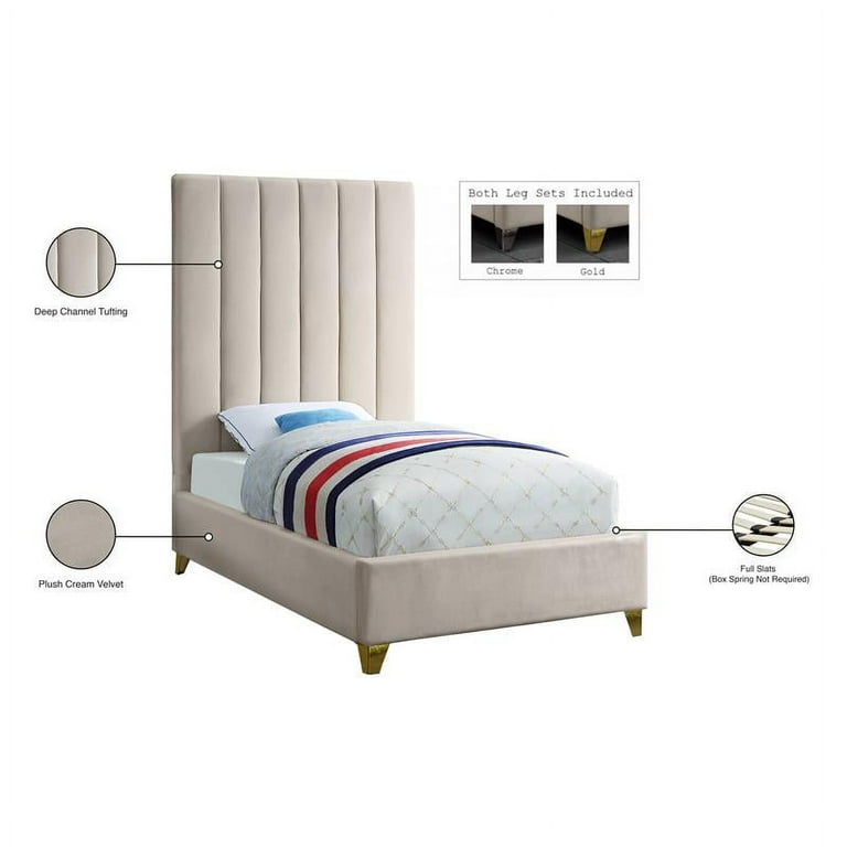 Meridian Furniture Via Velvet Twin Bed Meridian Furniture Via Velvet Twin Bed