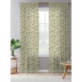 thumbnail image 5 of Sheer Curtains 84 Inches Long, Green Floral Semi Sheer Curtains Light Filtering Window Treatment, Vintage Rustic Botanical Spring Privacy Voile Drapes for Living Room Bedroom 52x84 Inch, 5 of 7
