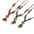 thumbnail image 3 of Boho Ceramic Statement Necklaces Woman Long Wood Sweater Chain Pendant Jewelry, 3 of 6