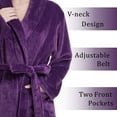thumbnail image 6 of Enwphrey Purple Women Robe Soft Cozy Warm Bathrobe Ladies Long Fleece Plush Comfy Spa Housecoat Lightweight Robe for Women (L-XL, Purple), 6 of 9