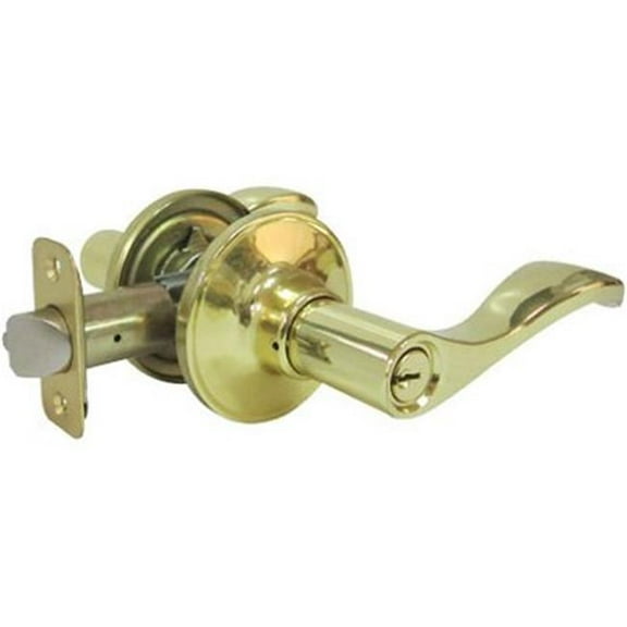 Taiwan Fu Hsing Industrial 221765 Tru-Guard Reversible Naples Entry Lever Lockset, Polished Brass