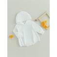 thumbnail image 5 of Baby Romper, 3 6 12 18M Long Sleeve Hooded Solid Fall Casual Bodysuit Clothes for Girls Boys, 5 of 9