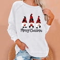 thumbnail image 1 of Meichang Hauts de Noël pour Femmes Gnomes de Noël Famille Chemise Raglan Graphique Vacances Manches Longues Col Rond Pull Chandails en Molleton Blouses Lavées Usées, 1 of 5