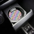 thumbnail image 3 of FMSHPON Panda Rainbow Stripe Set of 2 Car Coaster for Drinks, Absorbent Ceramic Stone Coasters Cup Mat with Cork Base for Home Kitchen Room Coffee Table Bar Decor, 3 of 5