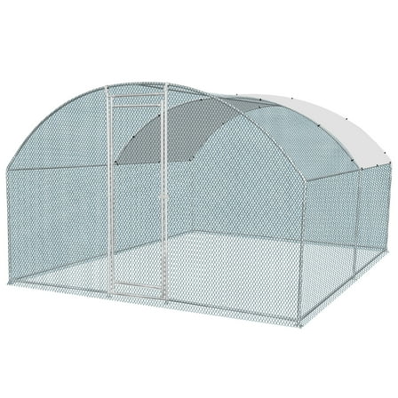 13 x 10ft Chicken Coop, Walk-in Poultry Cage Chicken Hen Run House with Waterproof Cover, Large Metal Rabbits Cats Dogs Farm Pen for Outdoor Backyard Farm Garden