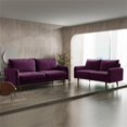 thumbnail image 4 of Pemberly Row Contemporary 70" Upholstered Velvet Sofa in Purple, 4 of 15