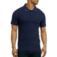 thumbnail image 2 of 2 Pack Men's Polo Shirt Cotton S-3XL Half Button Front Short Sleeve Regular Big & Tall Plain Daily Classic-Fit Casual Top Golf Outdoor Breathable Menswear, 2 of 4