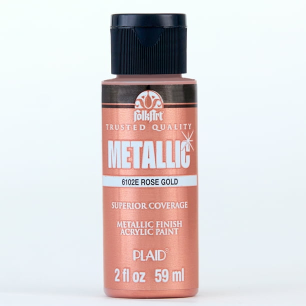 FolkArt 6102E Metallic Acrylic Craft Paint, Metallic Finish, Rose Gold