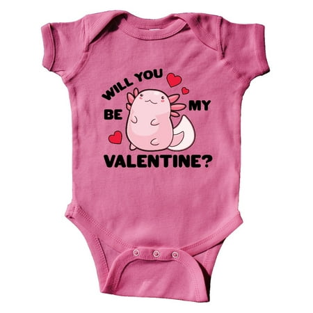 

Inktastic Axolotl Will You Be My Valentine with Red Hearts Gift Baby Boy or Baby Girl Bodysuit