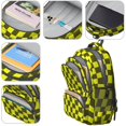 thumbnail image 4 of Yellow and Black Wavy Checkered Backpack for School, Cute School Bag with Adjustable Shoulder Straps and Padded Back, 16.9"x12.6"x5.9", 4 of 5