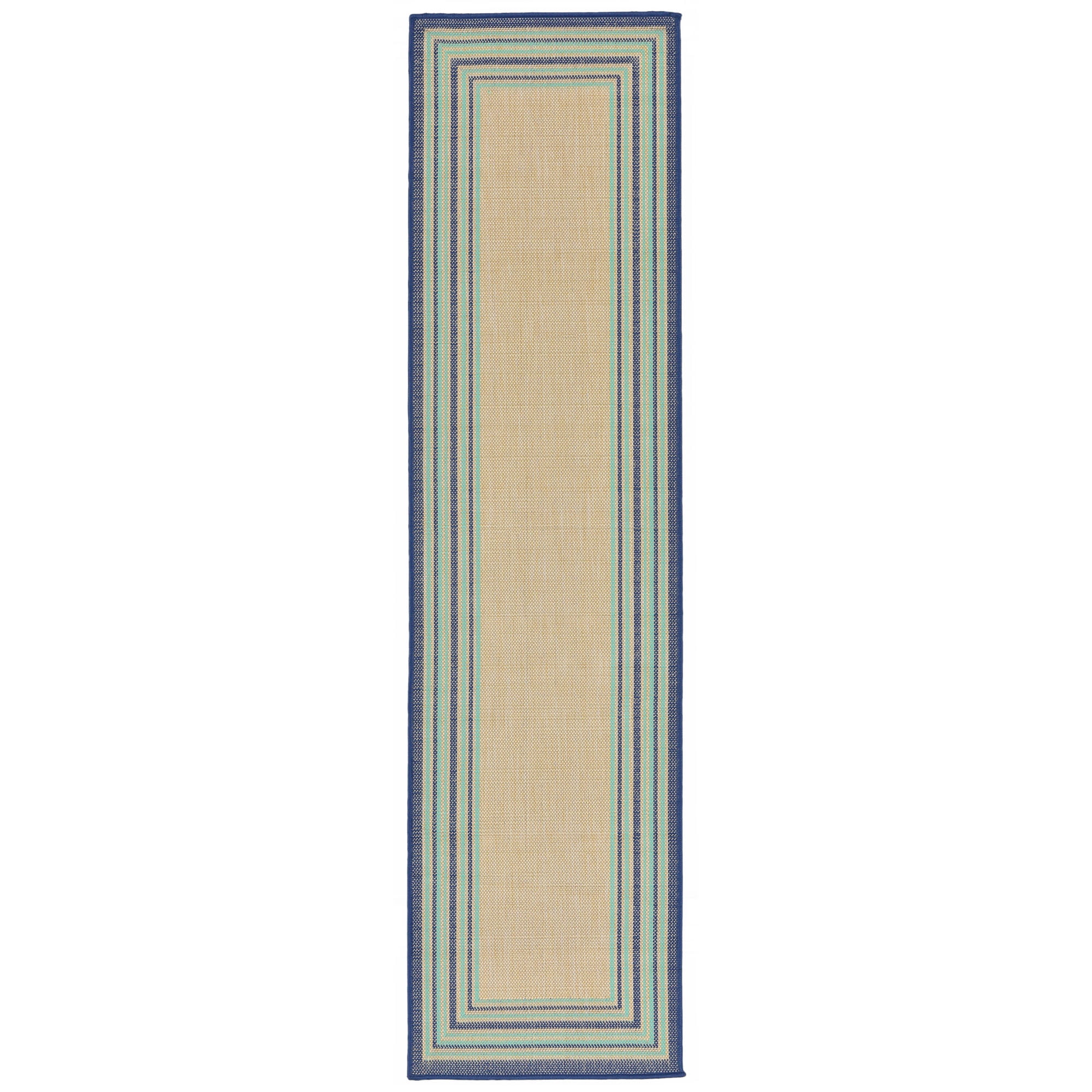 Liora Manne Terrace Multi Border Indoor/Outdoor Rug Natural 23