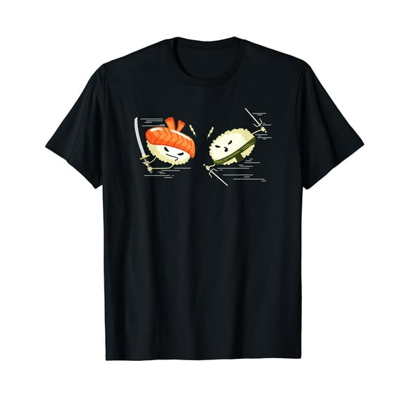 Funny Fighting Sushi Ninja Japanese Kawaii Fish Lover T-Shirt