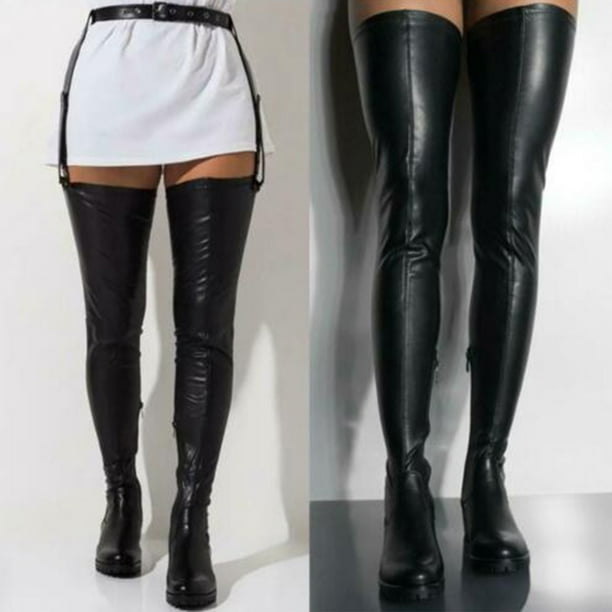 SMihono Women Fashion Thigh High Boots Over The Knee Pointed