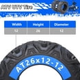 thumbnail image 4 of Set of 2 Garvee ATV Trail Tires 26x12-12/6 PR Knobby Sport Tires, Tubeless, AT26x12-12-6PR TL KNIGHT, 4 of 7
