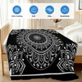 thumbnail image 4 of Black Boho Cooling Blanket,Lightweight Breathable Summer Throw Blanket with Double Sided Cold Effect,Retro Farmhouse Neutral Abstract Geometric Picnic Blankets Bed Sheet for Hot Sleepers 60"x80", 4 of 8