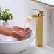 thumbnail image 2 of Robinet salle de bain lavabo alta cascada bec pour vasque,Mitigeur eau froide et chau moderne carré chromé trou simple (Doré), 2 of 4