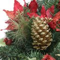 thumbnail image 2 of Northlight 24" Pre-Decorated Red Poinsettia and Gold Pine Cone Artificial Christmas Wreath - Unlit, 2 of 2