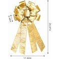 thumbnail image 2 of Large Christmas Bow for Wreath, Champagne Velvet Bows for Front Door Wall Fence Decor, Gilt Edged Christmas Wreath Bow Tree Topper Bow for Winter Christmas Party Decoration Supplies, 2 of 14