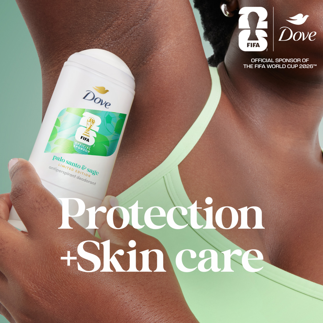Dove Limited Edition FIFA Deodorant Stick for 72-Hour Sweat and Odor Protection Palo Santo & Sage Alcohol Free, 2.6 oz