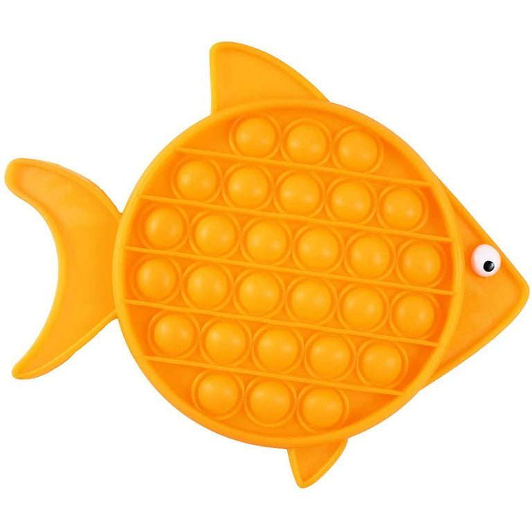 1 FISH Cute Ocean Animal Shaped Pop Silicone Push Poke Bubble Wrap Fidget  Toy - Press Bubbles to Pop the Bubbles Down Then Flip it over and Do it  Again - Sensory