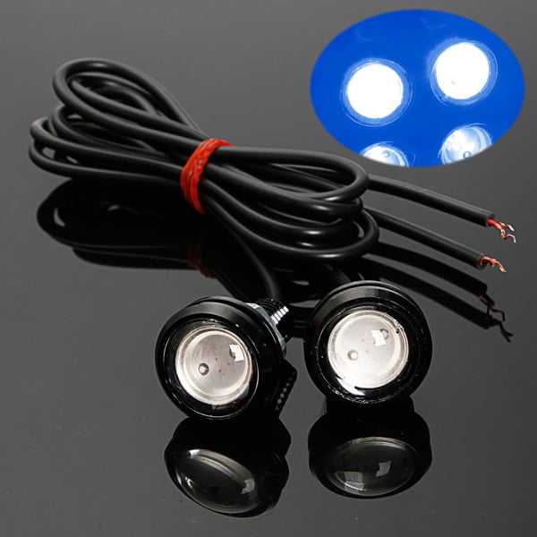 Details about  / 2 x Blue DC12V 3W Eagle Eye Car LED Daytime Running DRL Light Tail With Tape