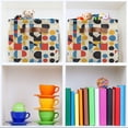 thumbnail image 6 of Yayeee 2 Pack Canvas Storage Basket with Handles for Shelves Fabric Bins Closet Organizer, Blue Geometric, 6 of 8