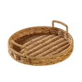 thumbnail image 1 of VONKY Handmade Rustic Rattan Storage Tray Organizer for Fruit Vegetables Bread, 1 of 6