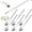 Spoon, variant on Long Fork Prank Retractable - 8.5 to 24" Telescopic Extended Comically Long Spoon Set, Stainless Steel Expandable Handle Cutlery Tableware, Extendable Dinner Dessert BBQ Fruit Telescoping Fork