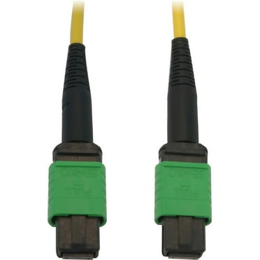 Tripp Lite N390B-03M-12-AP Fiber Optic Network Cable, Yellow Jacket, Black Connector, Green Housing