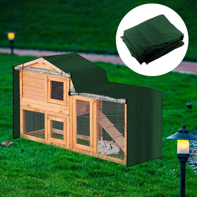 Cubierta de para conejos, resistente al agua, con ventana de apertura frontal, accesorio Oxford, Protector resistente a la intemperie para , Verde 147x52x86cm Yinane Cubierta de la conejera