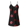 thumbnail image 5 of Womens Nightshirts & Gowns Summer Thin Lip Print Sexy Spaghetti Strap Backless Silk Mini Women Pajamas & Loungewear Nightwear, 5 of 6