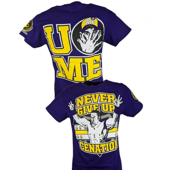 John Cena Purple Never Give Up Mens Cotton T-shirt 3XL
