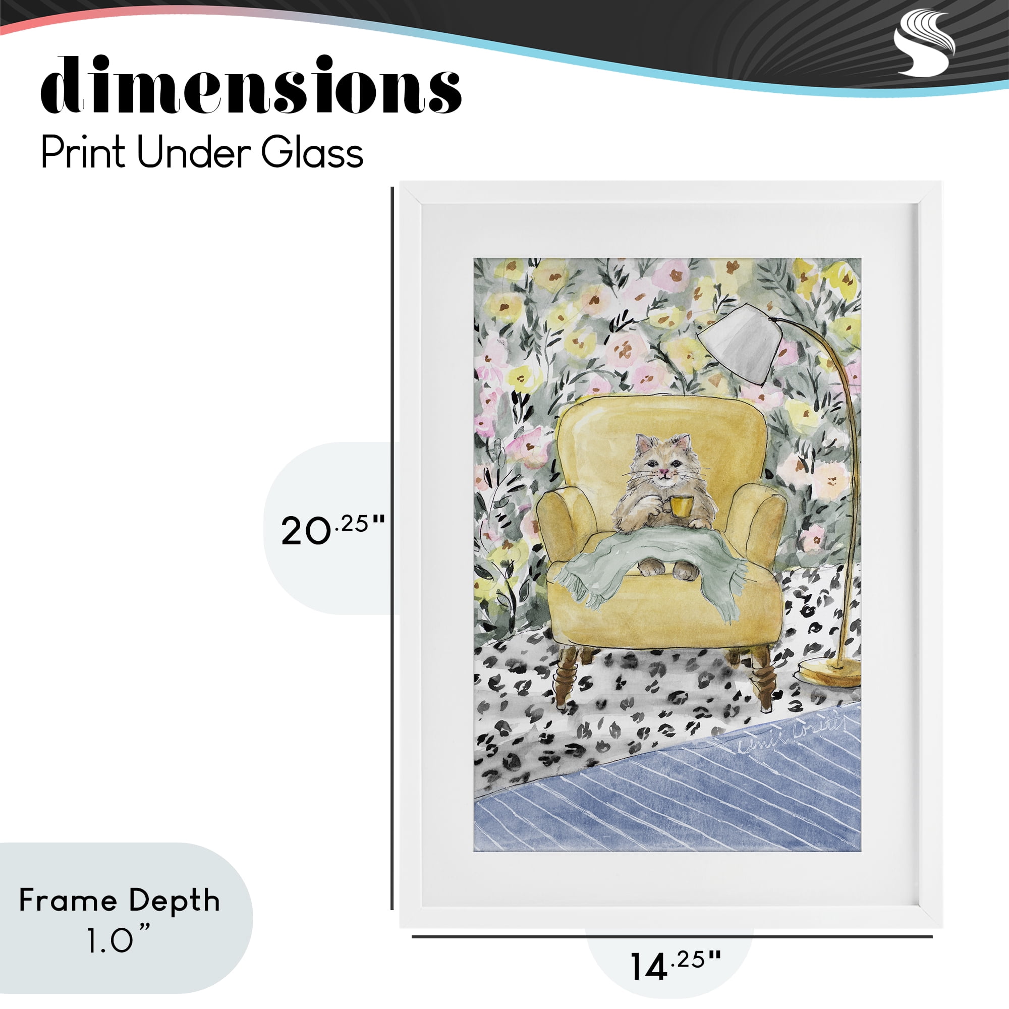 Stupell Industries Cozy Cat Corner White Framed Print Under Glass, design by Lanie Loreth