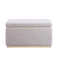 thumbnail image 4 of Linon Hawn Rectangle Storage Ottoman Natural Wood Trim in Soft Grey Sherpa, 4 of 16