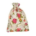 thumbnail image 4 of Mandala Crafts Rose Flower Natural Burlap Drawstring Gift Bag, Linen Floral Pattern Pouch for Party Favor, Jewelry, Wedding, Candles, Tea, Coffee 50 Bags 4X6 Inches, 4 of 6