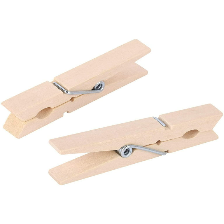 100 Pack Large Wooden Clothes Pins, 4-Inch Wood Clothespins for Crafts Bulk