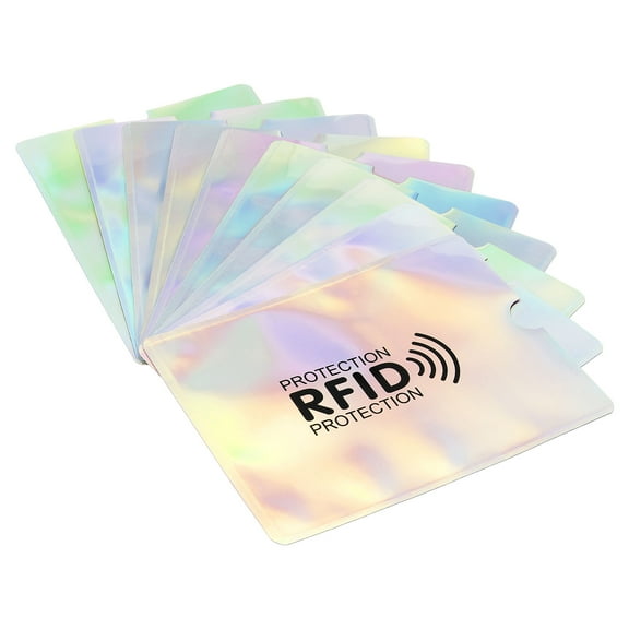 Uxcell Anti-Theft Protector RFID Blocking Passport Sleeves with Pattern, Laser, 10Pack